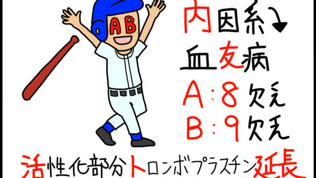 血友病の病態関連キーワードの暗記に役立つゴロイラスト