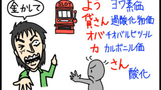 油脂の変敗に関する試験値を暗記するためのゴロイラスト